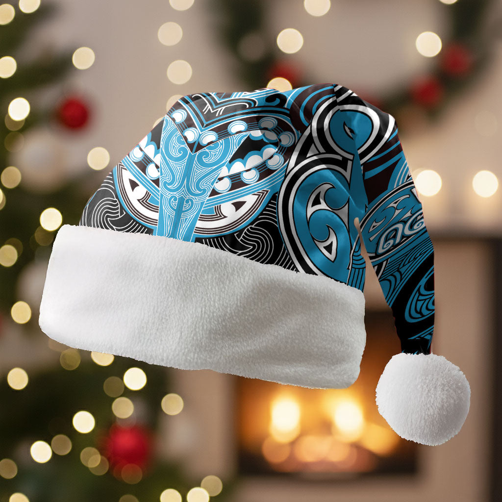 Aotearoa Iwi Ngati Porou Personalised Christmas Santa Hat Maori Kowhaiwhai Pattern