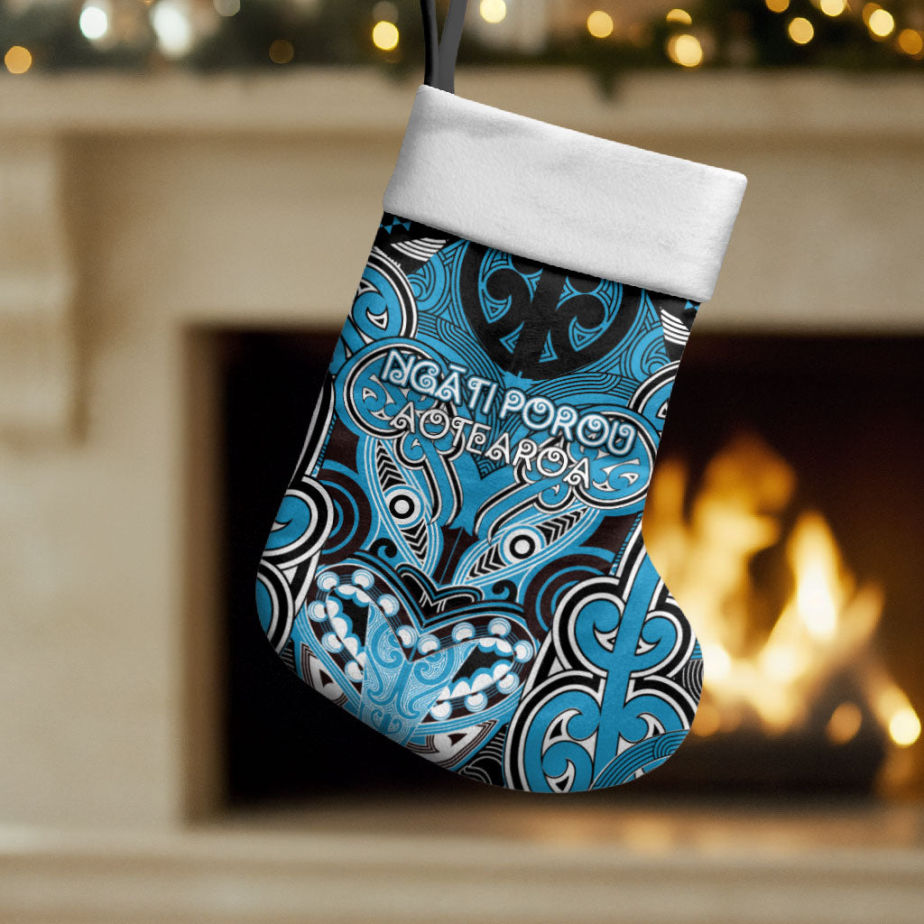 Aotearoa Iwi Ngati Porou Personalised Christmas Stocking Maori Kowhaiwhai Pattern