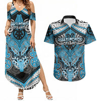 Aotearoa Iwi Ngati Porou Personalised Couples Matching Summer Maxi Dress and Hawaiian Shirt Maori Kowhaiwhai Pattern