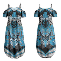Aotearoa Iwi Ngati Porou Personalised Couples Matching Summer Maxi Dress and Hawaiian Shirt Maori Kowhaiwhai Pattern