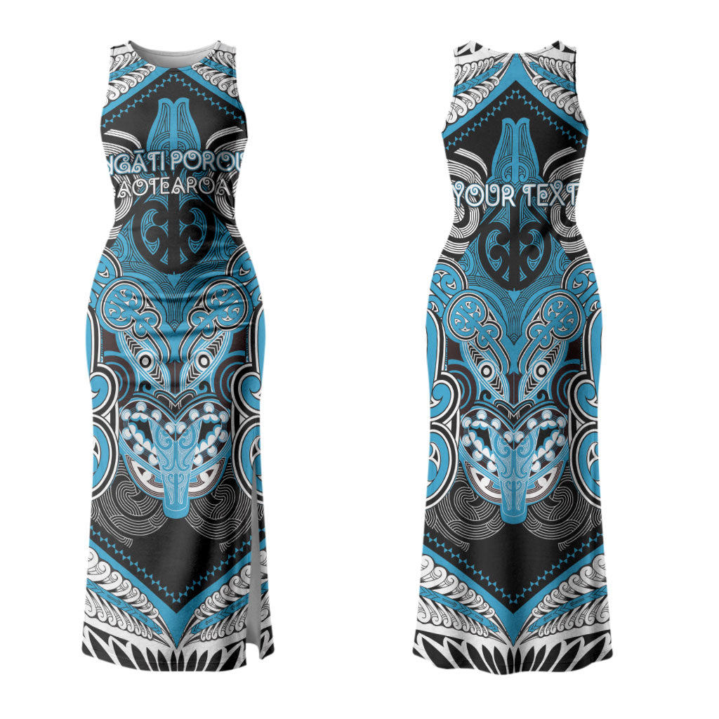 Aotearoa Iwi Ngati Porou Personalised Couples Matching Tank Maxi Dress and Hawaiian Shirt Maori Kowhaiwhai Pattern