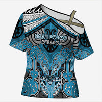 Aotearoa Iwi Ngati Porou Personalised Cross Shoulder Shirt Maori Kowhaiwhai Pattern