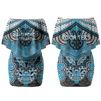 Aotearoa Iwi Ngati Porou Personalised Family Matching Off Shoulder Short Dress and Hawaiian Shirt Maori Kowhaiwhai Pattern
