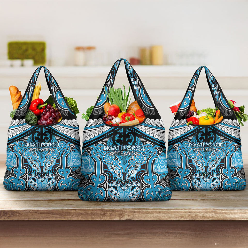 Aotearoa Iwi Ngati Porou Grocery Bag Maori Kowhaiwhai Pattern