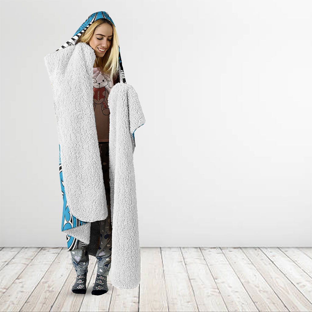 Aotearoa Iwi Ngati Porou Hooded Blanket Maori Kowhaiwhai Pattern