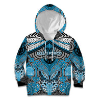 Aotearoa Iwi Ngati Porou Personalised Kid Hoodie Maori Kowhaiwhai Pattern