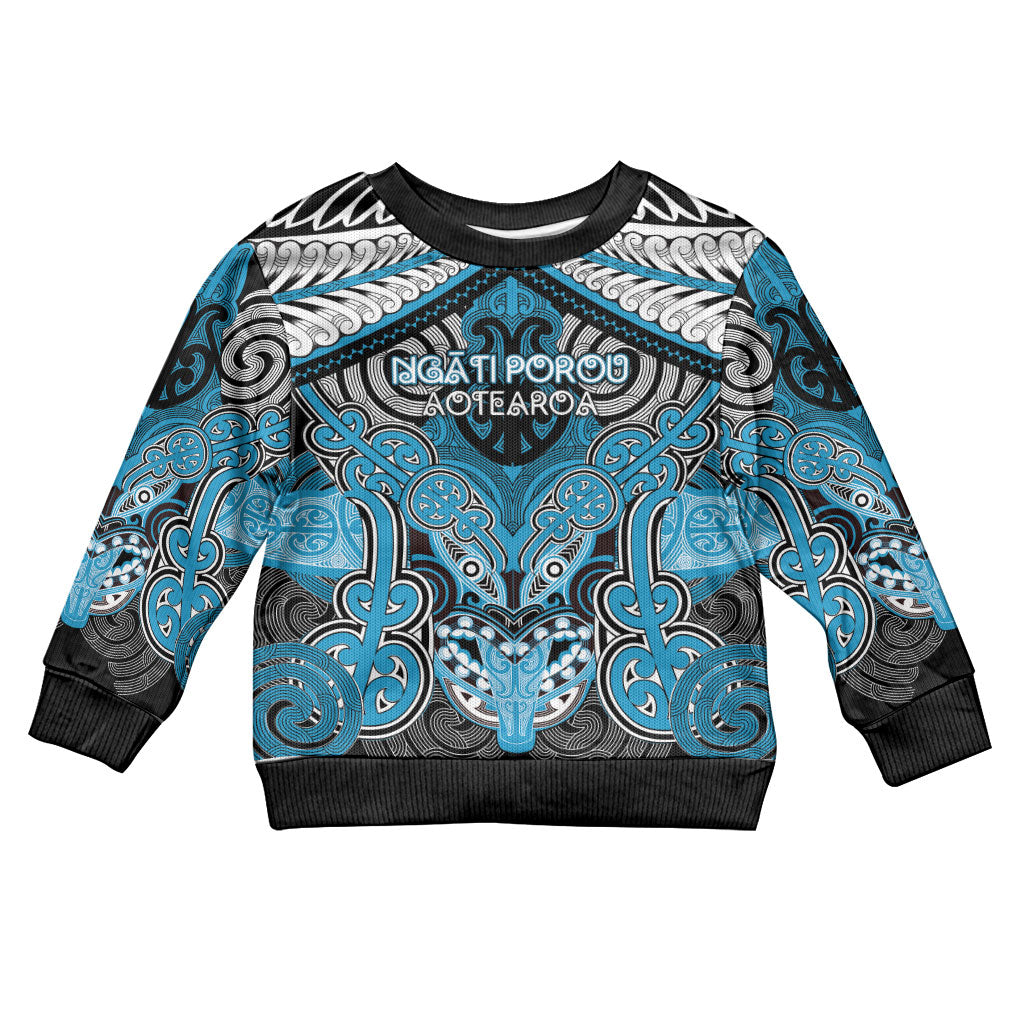 Aotearoa Iwi Ngati Porou Personalised Kid Ugly Christmas Sweater Maori Kowhaiwhai Pattern