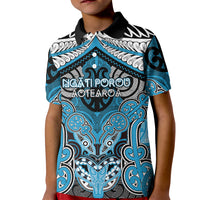 Aotearoa Iwi Ngati Porou Personalised Kid Polo Shirt Maori Kowhaiwhai Pattern