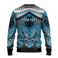 Aotearoa Iwi Ngati Porou Personalised Ugly Christmas Sweater Maori Kowhaiwhai Pattern