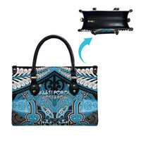 Aotearoa Iwi Ngati Porou Leather Bag Maori Kowhaiwhai Pattern