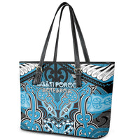 Aotearoa Iwi Ngati Porou Leather Tote Bag Maori Kowhaiwhai Pattern