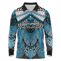 Aotearoa Iwi Ngati Porou Personalised Long Sleeve Polo Shirt Maori Kowhaiwhai Pattern