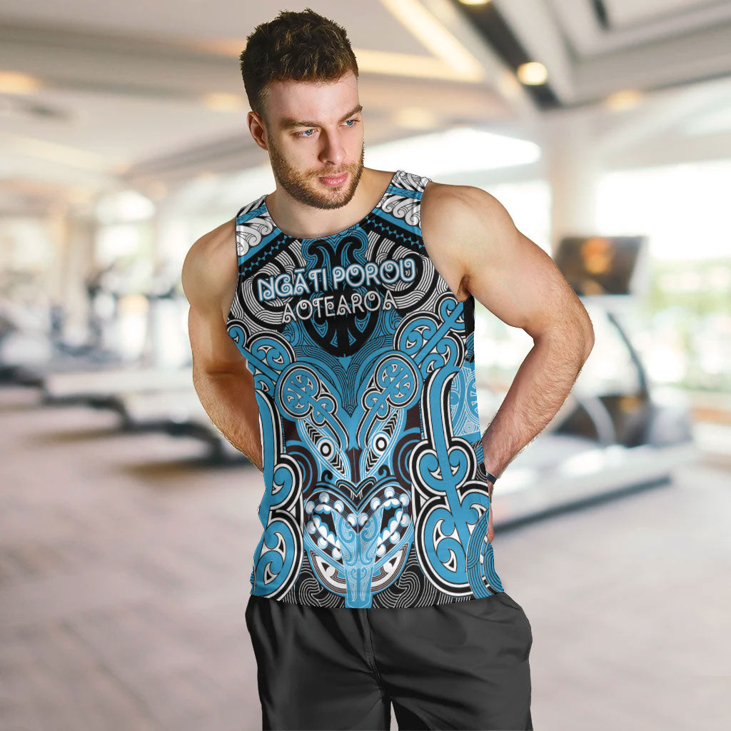 Aotearoa Iwi Ngati Porou Personalised Men Tank Top Maori Kowhaiwhai Pattern