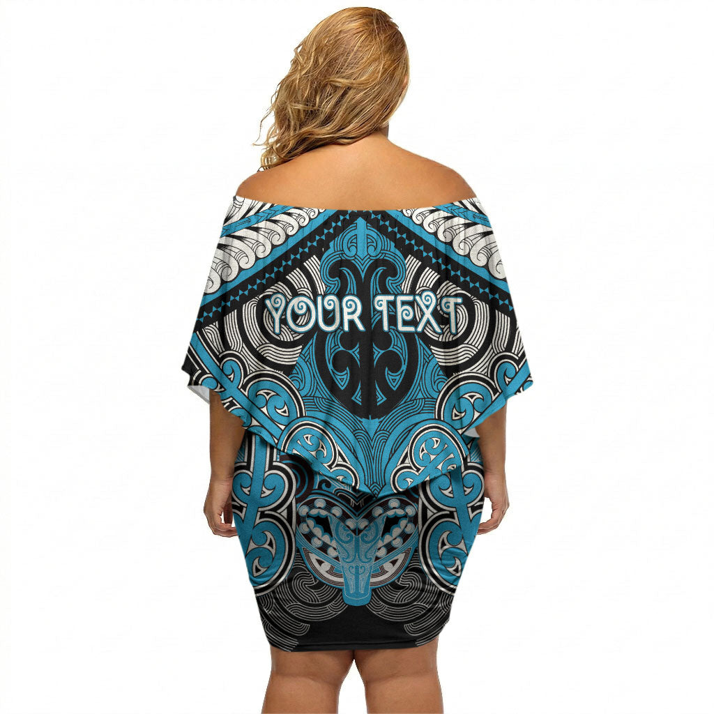 Aotearoa Iwi Ngati Porou Personalised Off Shoulder Short Dress Maori Kowhaiwhai Pattern