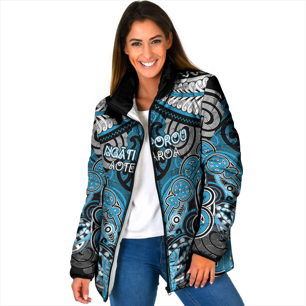 Aotearoa Iwi Ngati Porou Personalised Padded Jacket Maori Kowhaiwhai Pattern