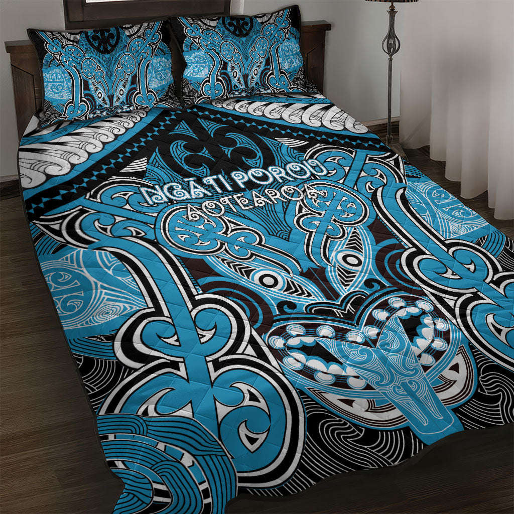 Aotearoa Iwi Ngati Porou Quilt Bed Set Maori Kowhaiwhai Pattern