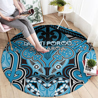 Aotearoa Iwi Ngati Porou Round Carpet Maori Kowhaiwhai Pattern