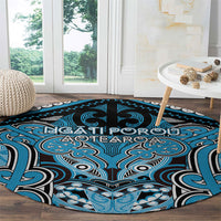 Aotearoa Iwi Ngati Porou Round Carpet Maori Kowhaiwhai Pattern