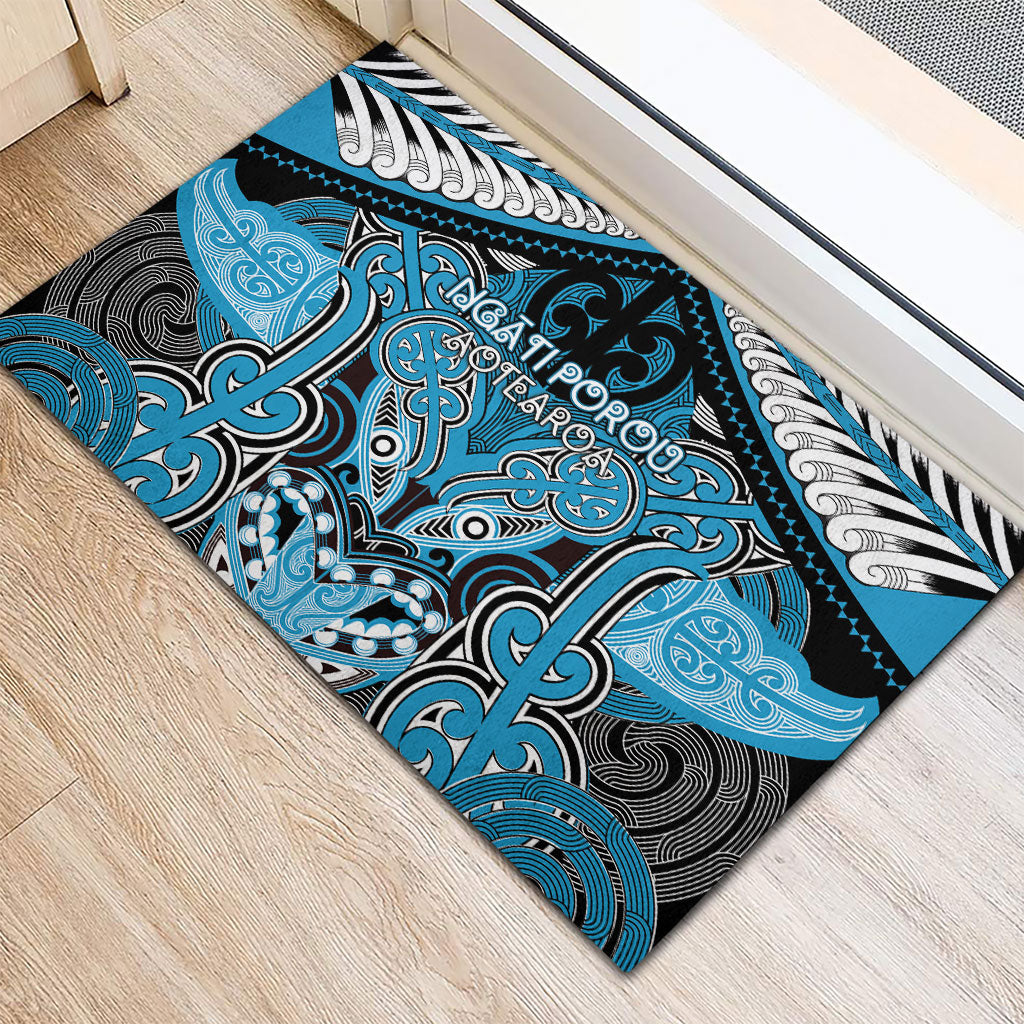 Aotearoa Iwi Ngati Porou Rubber Doormat Maori Kowhaiwhai Pattern