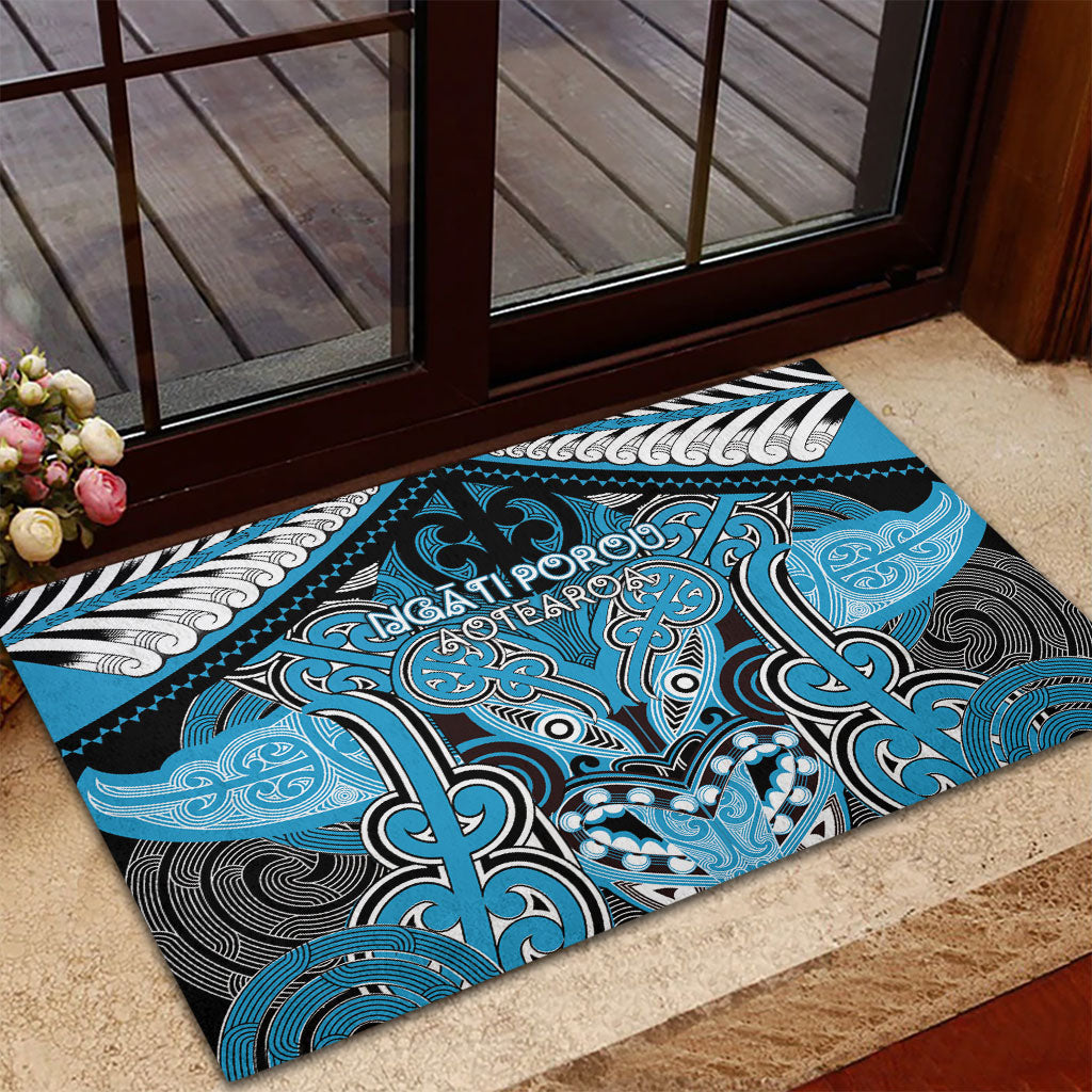 Aotearoa Iwi Ngati Porou Rubber Doormat Maori Kowhaiwhai Pattern