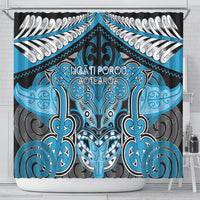 Aotearoa Iwi Ngati Porou Shower Curtain Maori Kowhaiwhai Pattern