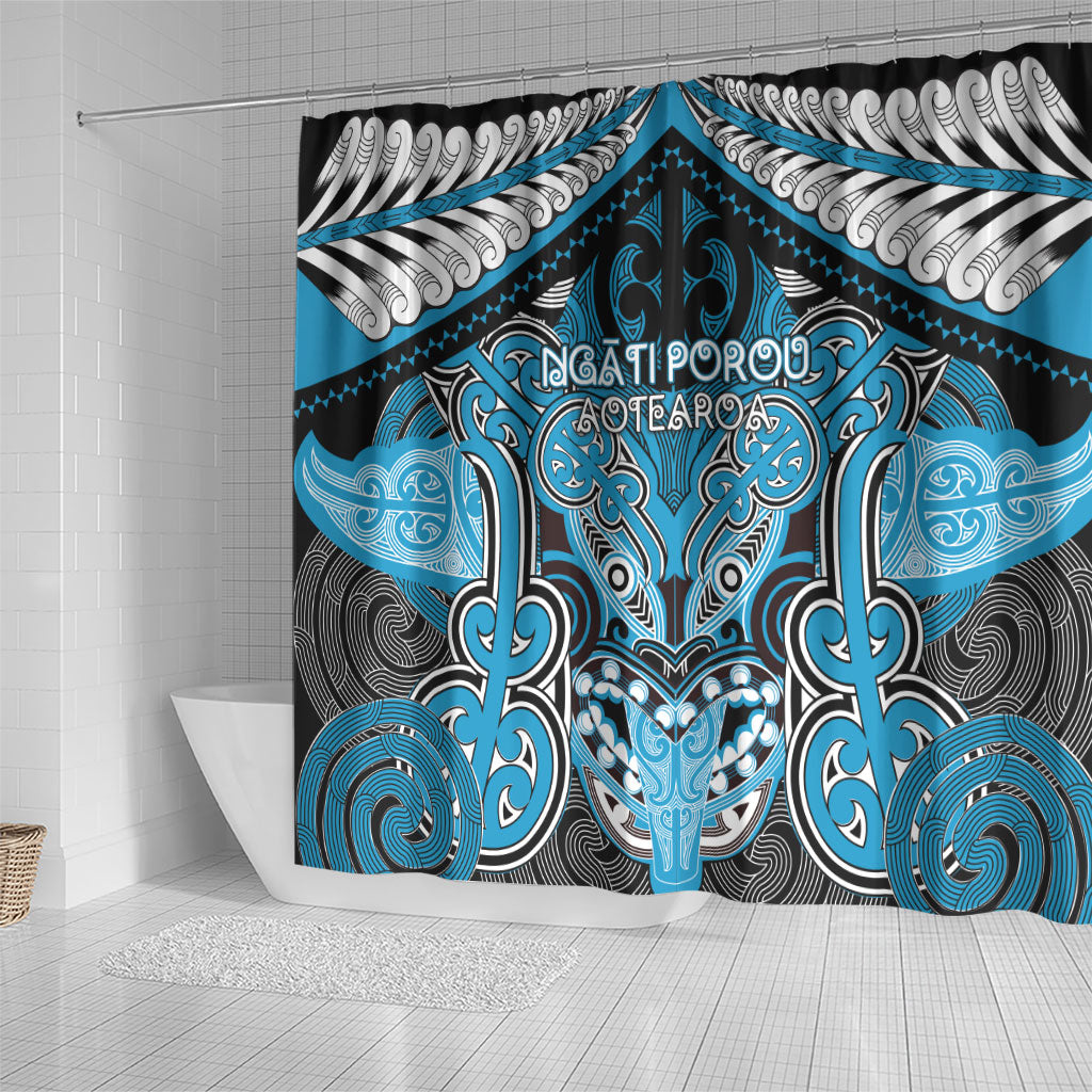 Aotearoa Iwi Ngati Porou Shower Curtain Maori Kowhaiwhai Pattern