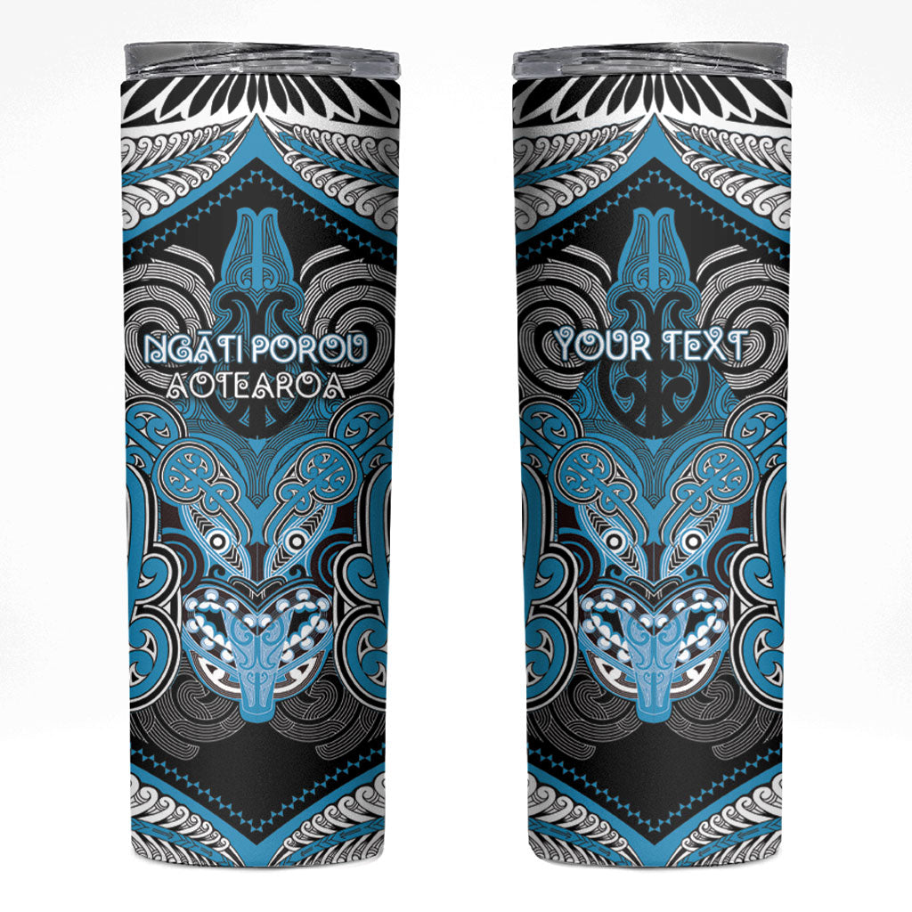 Aotearoa Iwi Ngati Porou Personalised Skinny Tumbler Maori Kowhaiwhai Pattern