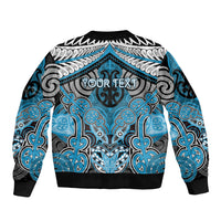 Aotearoa Iwi Ngati Porou Personalised Sleeve Zip Bomber Jacket Maori Kowhaiwhai Pattern