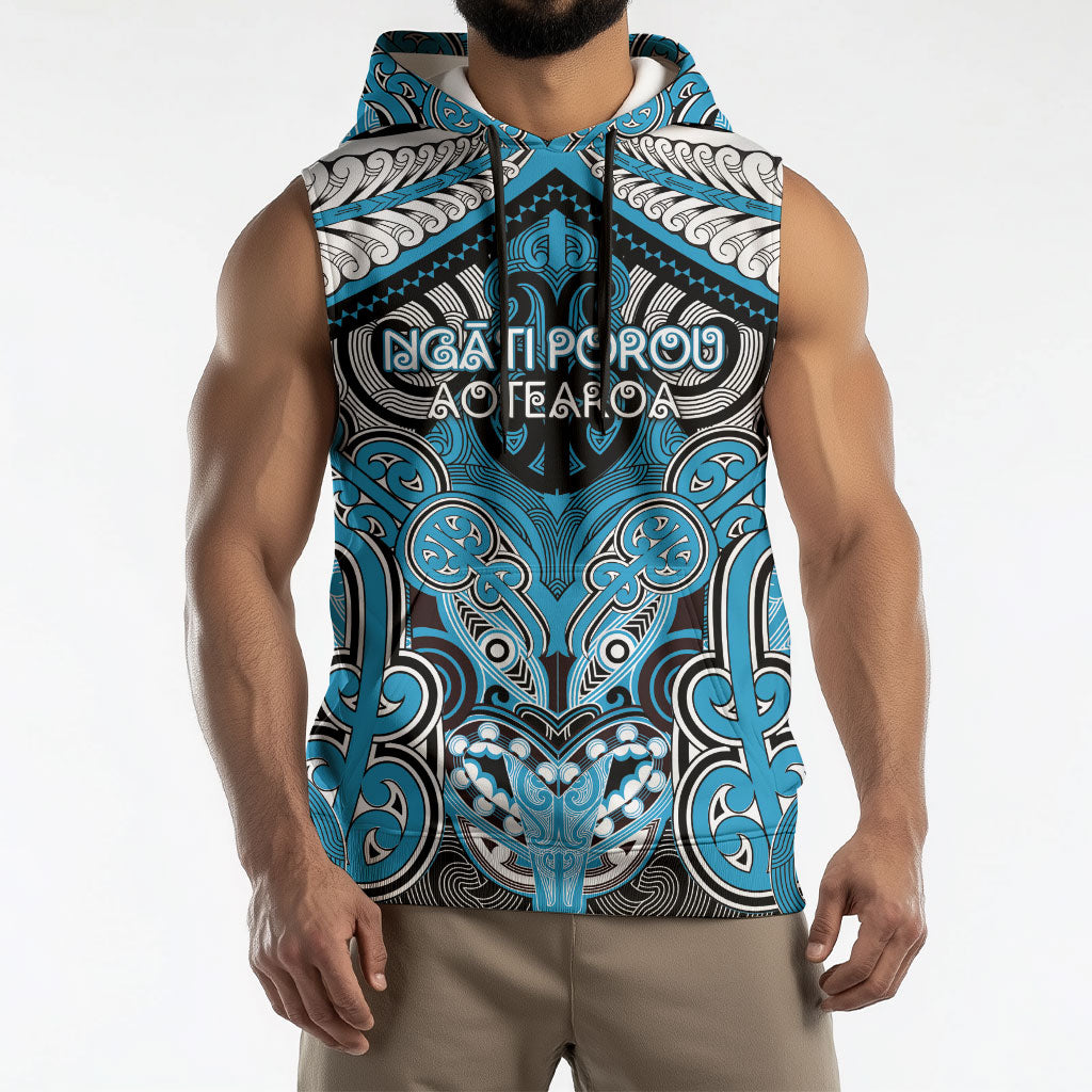 Aotearoa Iwi Ngati Porou Personalised Sleeveless Hoodie Maori Kowhaiwhai Pattern