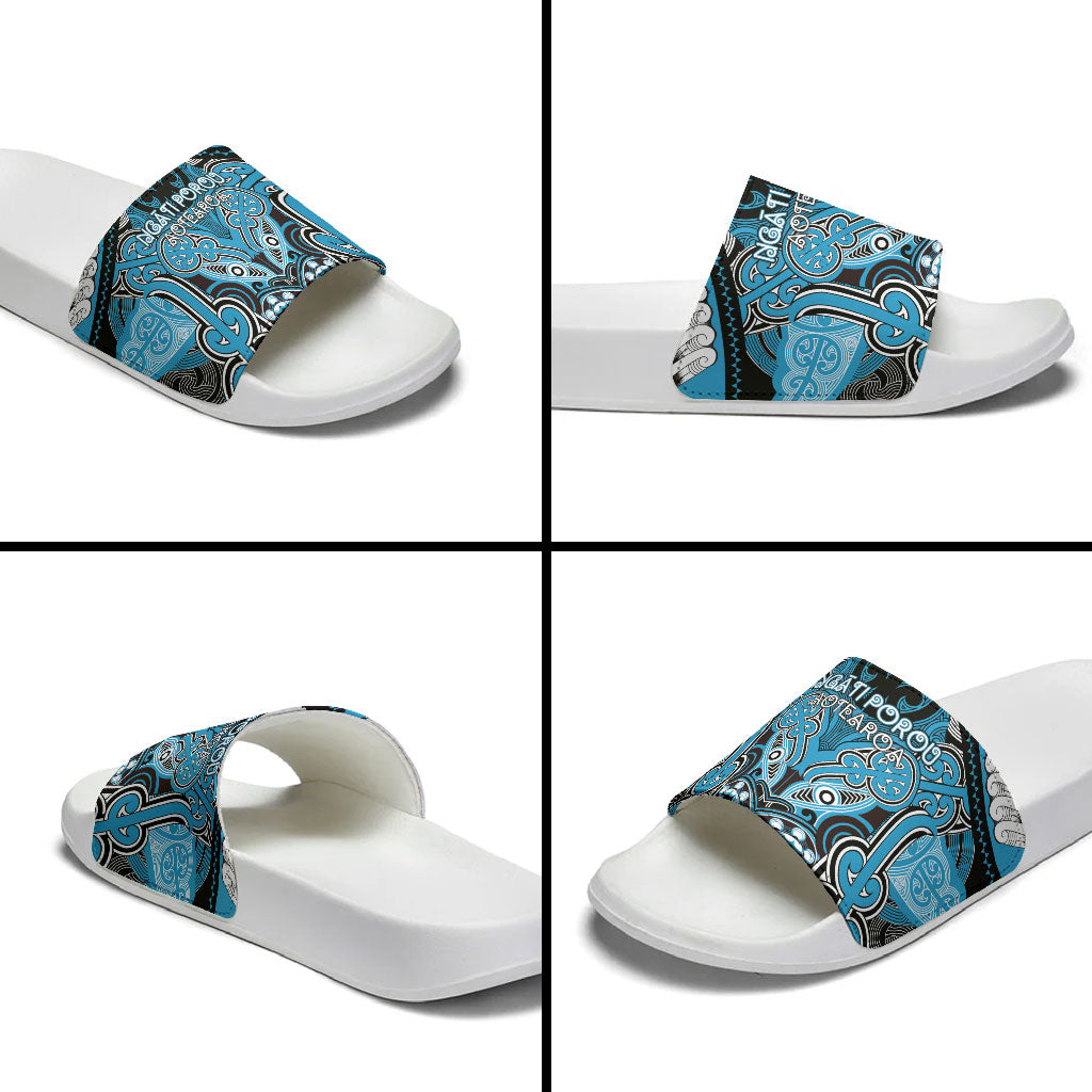 Aotearoa Iwi Ngati Porou Slide Sandals Maori Kowhaiwhai Pattern