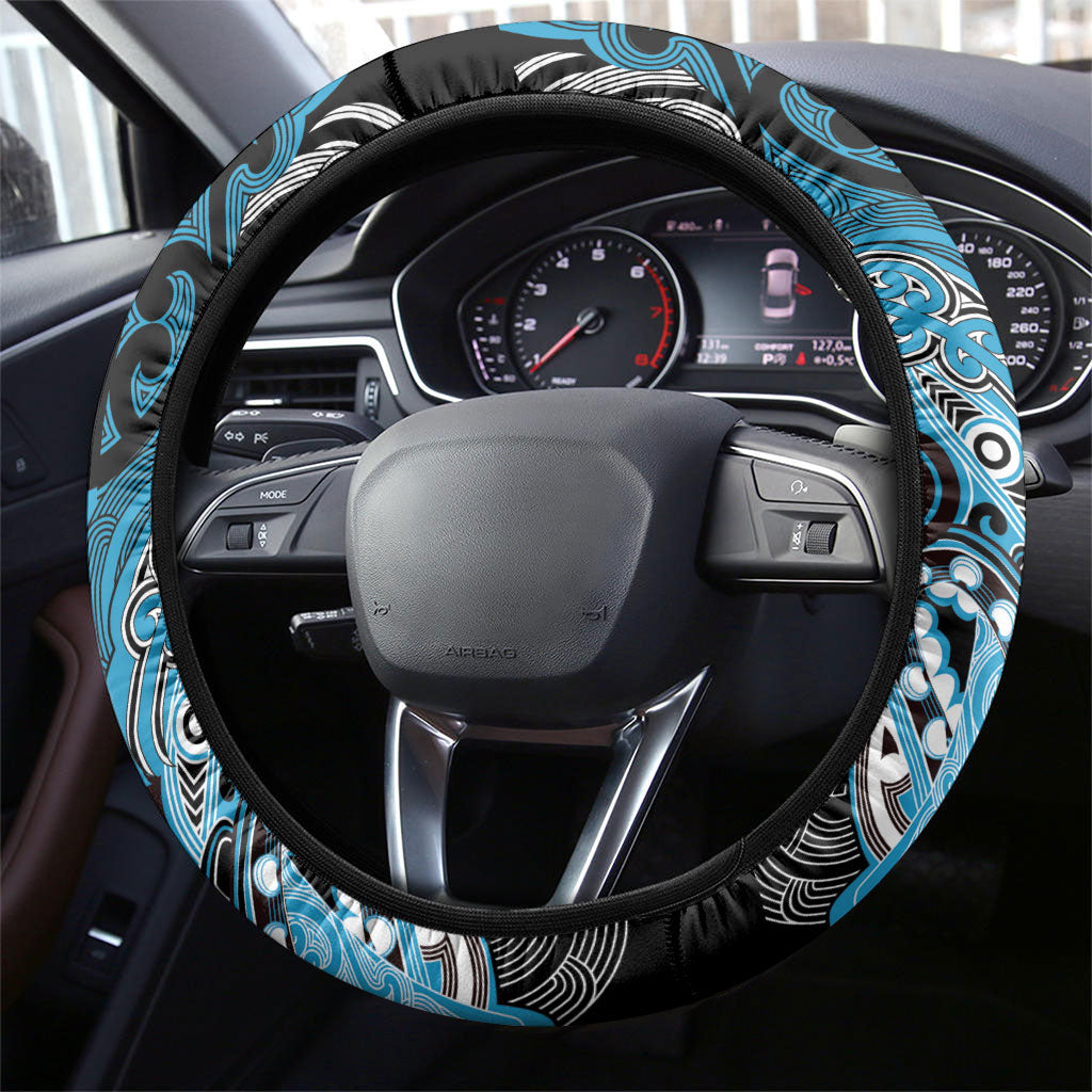 Aotearoa Iwi Ngati Porou Steering Wheel Cover Maori Kowhaiwhai Pattern