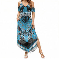 Aotearoa Iwi Ngati Porou Personalised Summer Maxi Dress Maori Kowhaiwhai Pattern