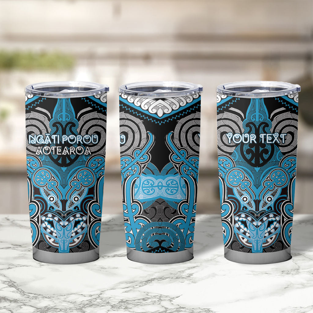 Aotearoa Iwi Ngati Porou Personalised Tumbler Cup Maori Kowhaiwhai Pattern