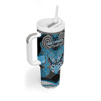 Aotearoa Iwi Ngati Porou Personalised Tumbler With Handle Maori Kowhaiwhai Pattern