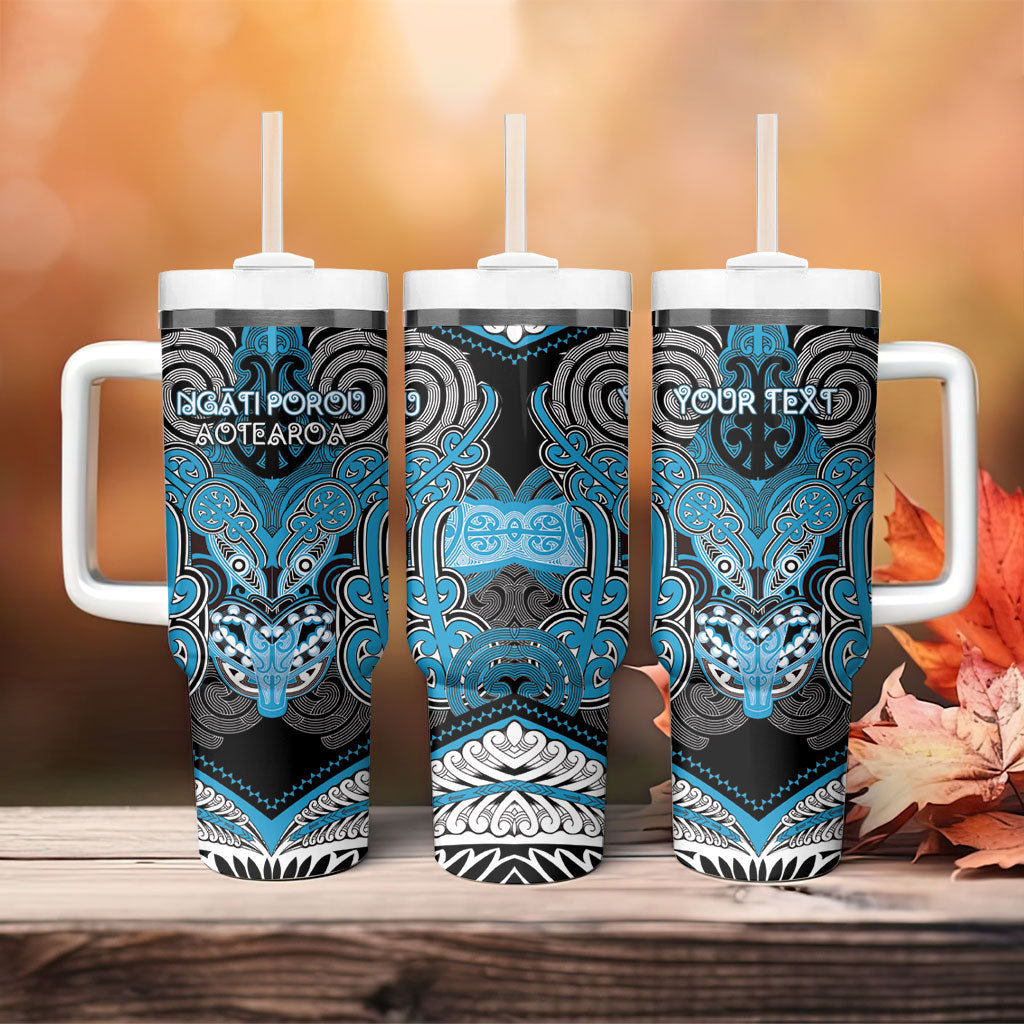 Aotearoa Iwi Ngati Porou Personalised Tumbler With Handle Maori Kowhaiwhai Pattern