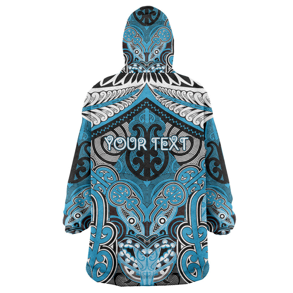 Aotearoa Iwi Ngati Porou Personalised Wearable Blanket Hoodie Maori Kowhaiwhai Pattern