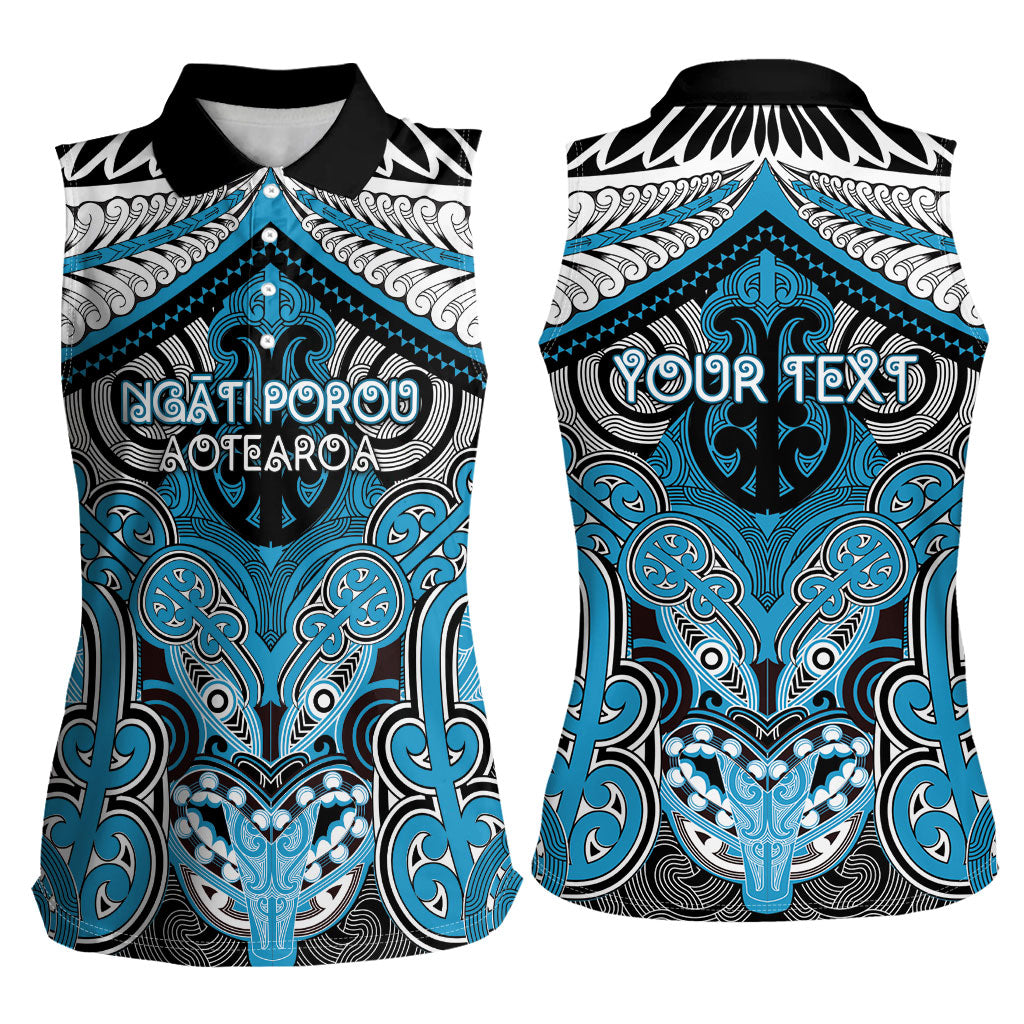 Aotearoa Iwi Ngati Porou Personalised Women Sleeveless Polo Shirt Maori Kowhaiwhai Pattern