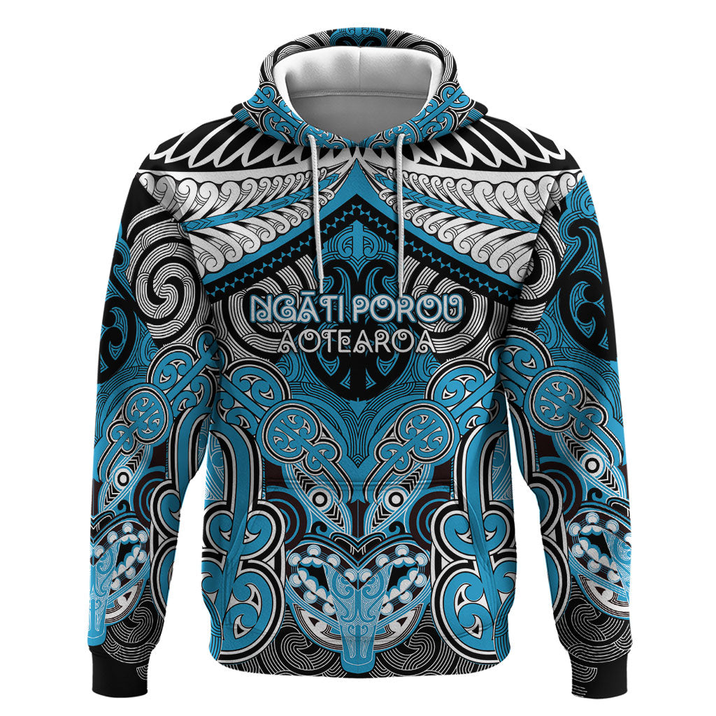 Aotearoa Iwi Ngati Porou Personalised Zip Hoodie Maori Kowhaiwhai Pattern