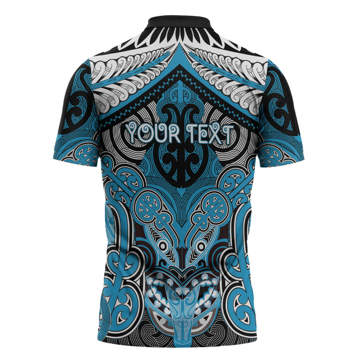 Aotearoa Iwi Ngati Porou Personalised Zipper Polo Shirt Maori Kowhaiwhai Pattern