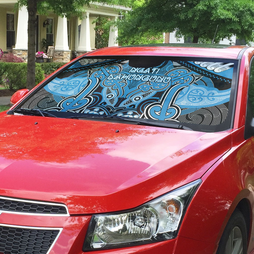 Aotearoa Iwi Ngati Kahungunu Auto Sun Shade Maori Kowhaiwhai Pattern