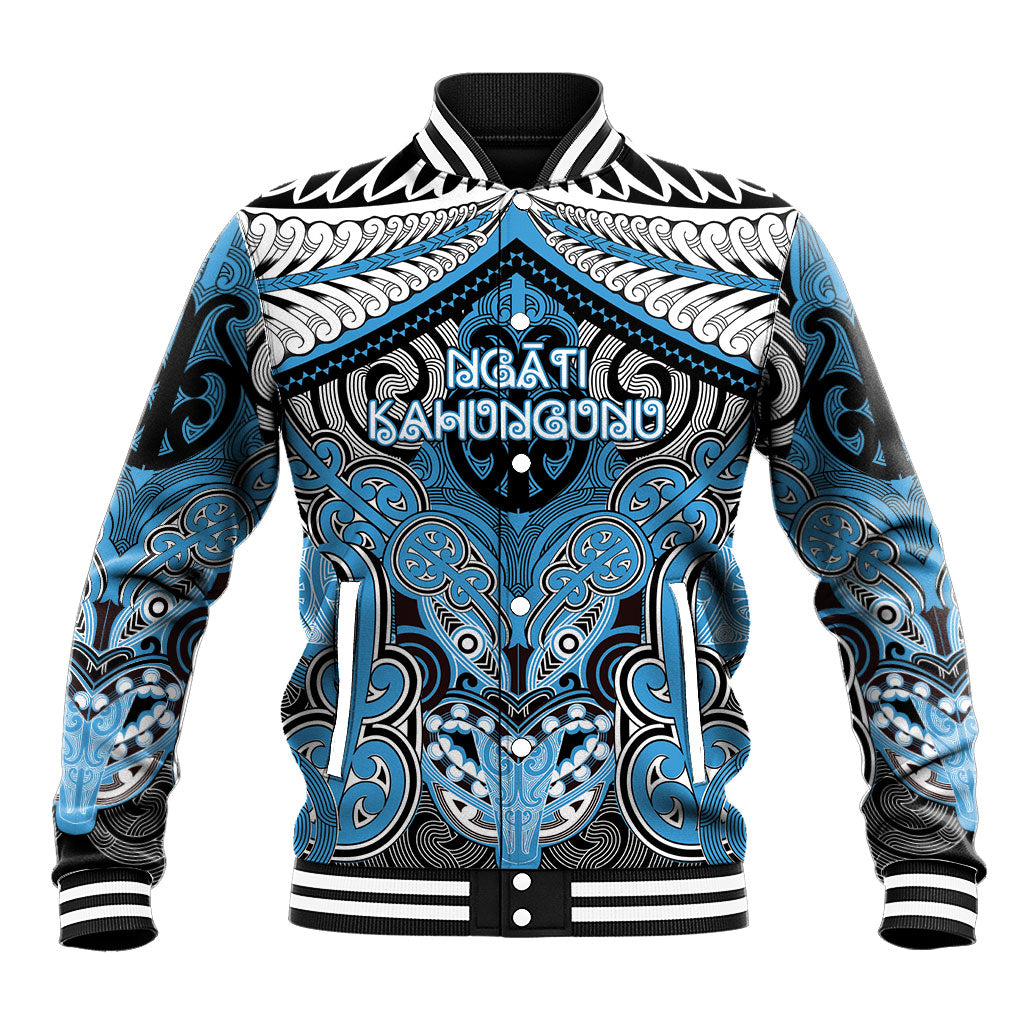 Aotearoa Iwi Ngati Kahungunu Personalised Baseball Jacket Maori Kowhaiwhai Pattern