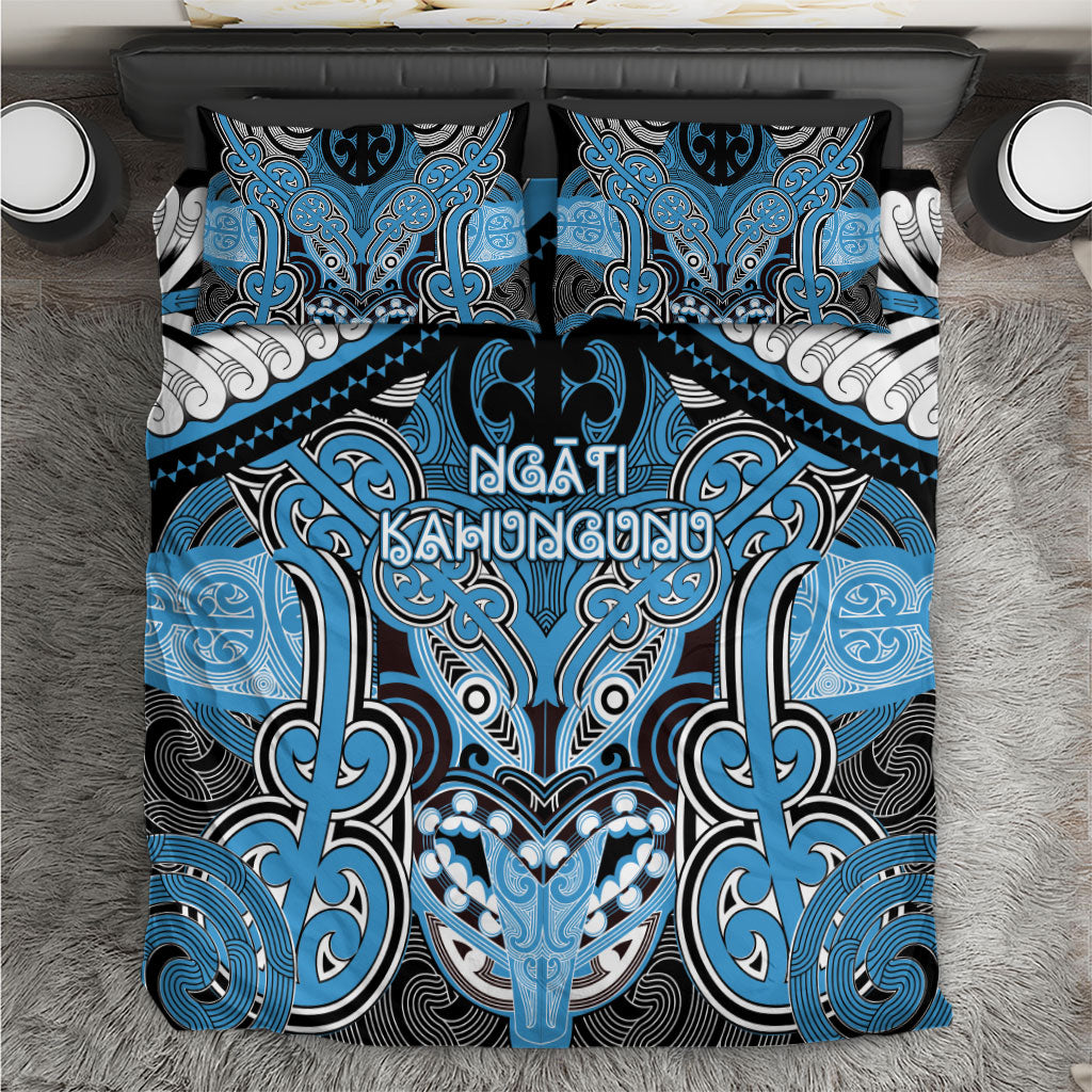 Aotearoa Iwi Ngati Kahungunu Bedding Set Maori Kowhaiwhai Pattern LT19 Blue - Polynesian Pride