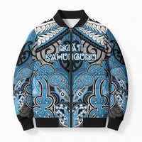 Aotearoa Iwi Ngati Kahungunu Personalised Bomber Puffer Jacket Maori Kowhaiwhai Pattern