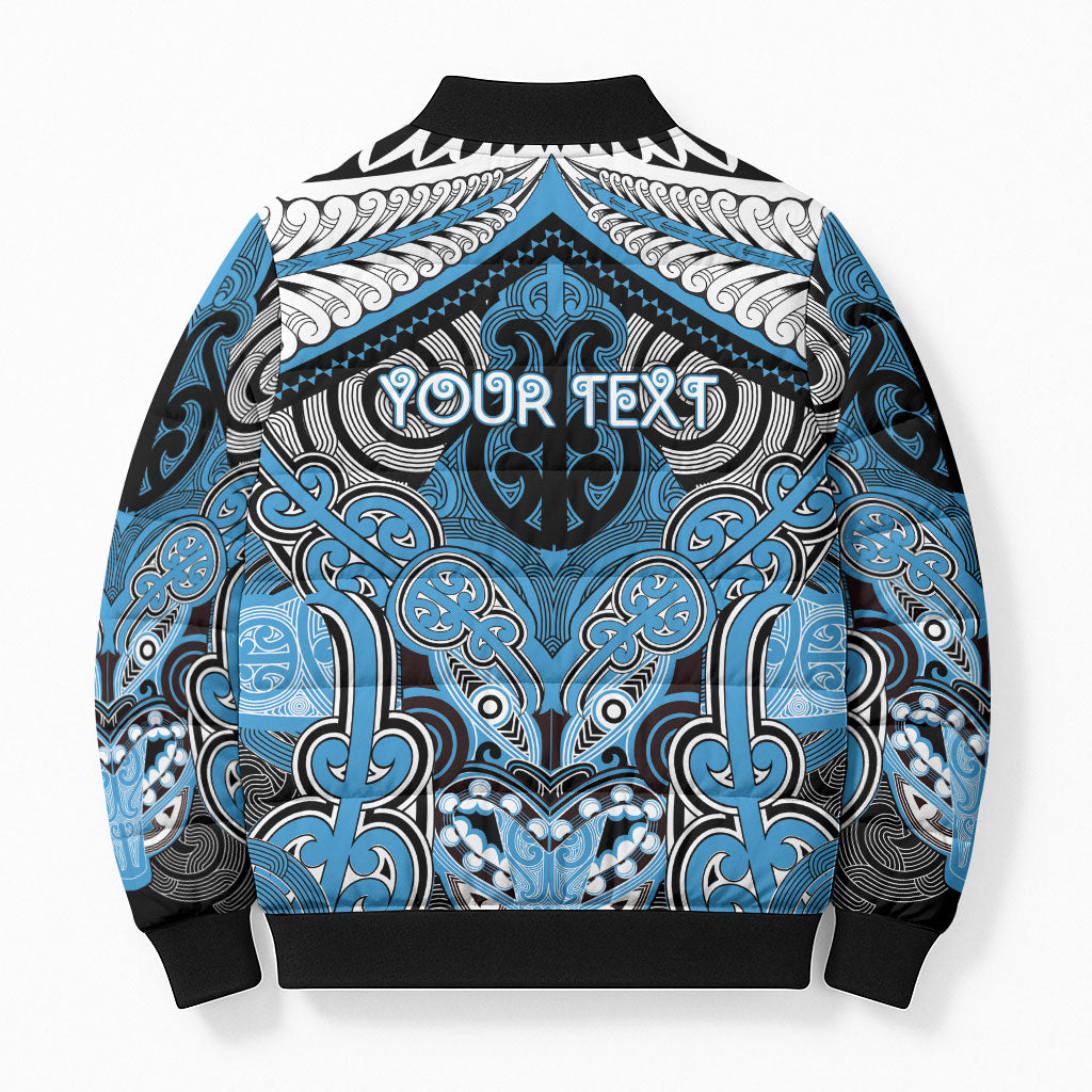 Aotearoa Iwi Ngati Kahungunu Personalised Bomber Puffer Jacket Maori Kowhaiwhai Pattern