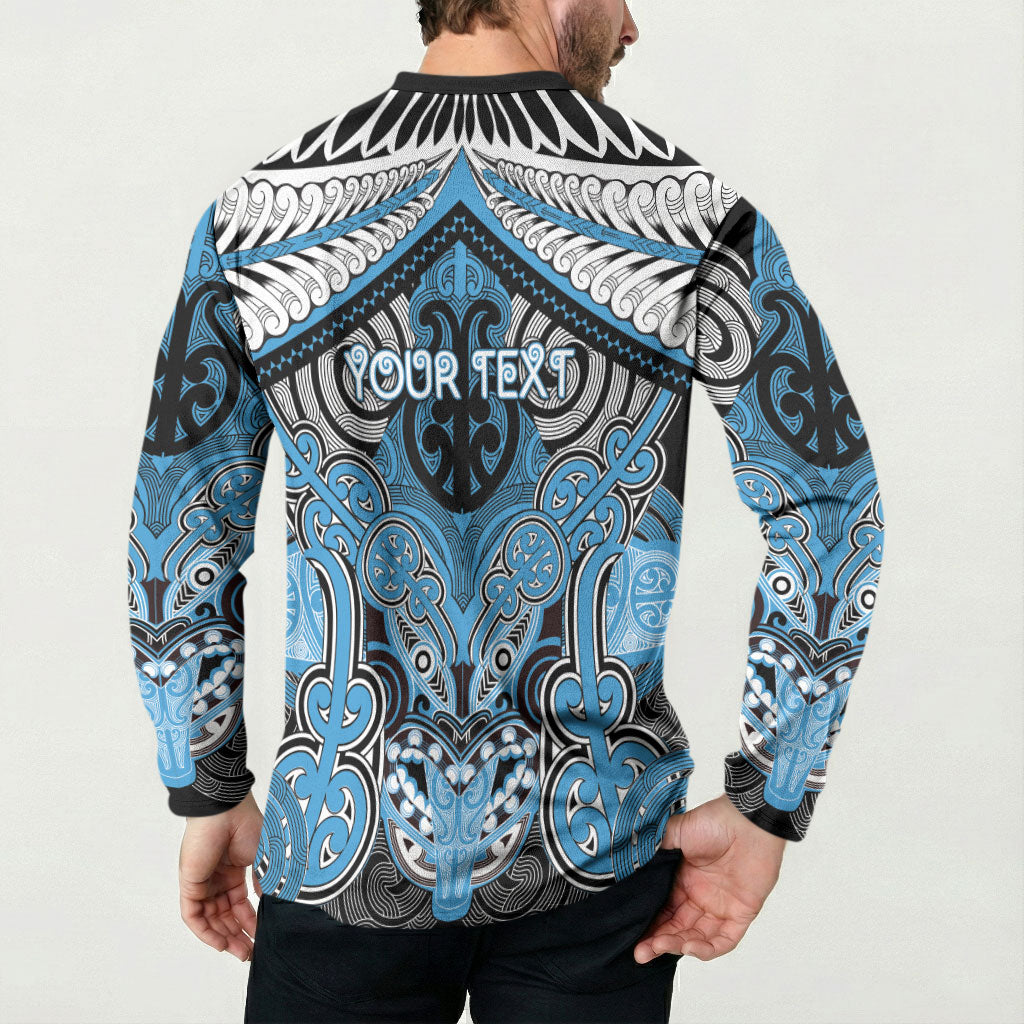 Aotearoa Iwi Ngati Kahungunu Personalised Button Sweatshirt Maori Kowhaiwhai Pattern