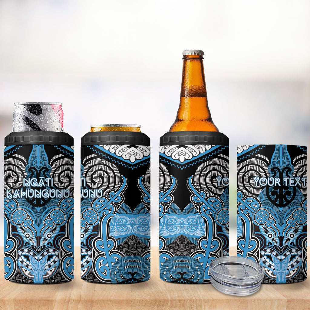 Aotearoa Iwi Ngati Kahungunu Personalised 4 in 1 Can Cooler Tumbler Maori Kowhaiwhai Pattern