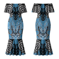 Aotearoa Iwi Ngati Kahungunu Personalised Couples Matching Mermaid Dress and Hawaiian Shirt Maori Kowhaiwhai Pattern