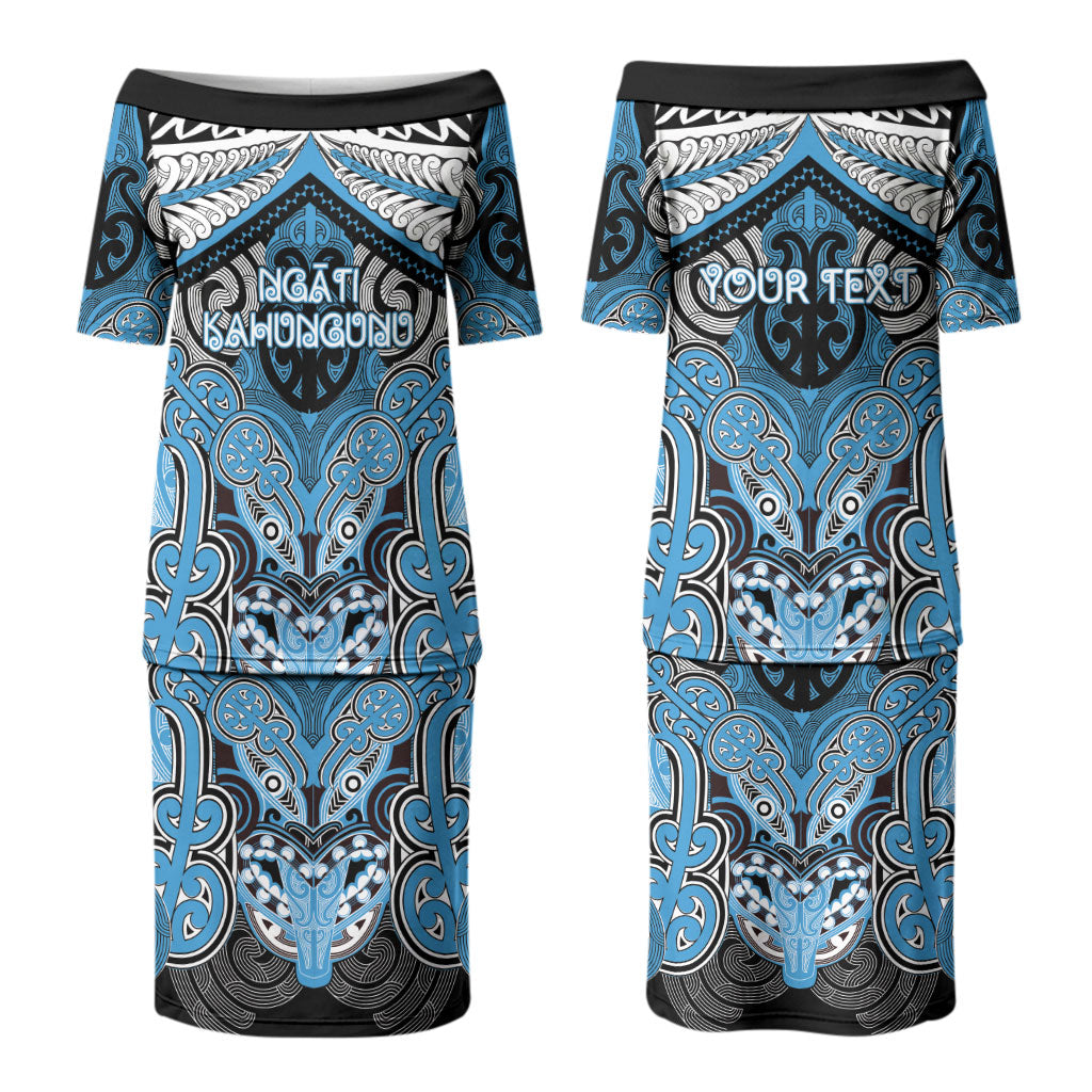 Aotearoa Iwi Ngati Kahungunu Personalised Family Matching Puletasi and Hawaiian Shirt Maori Kowhaiwhai Pattern