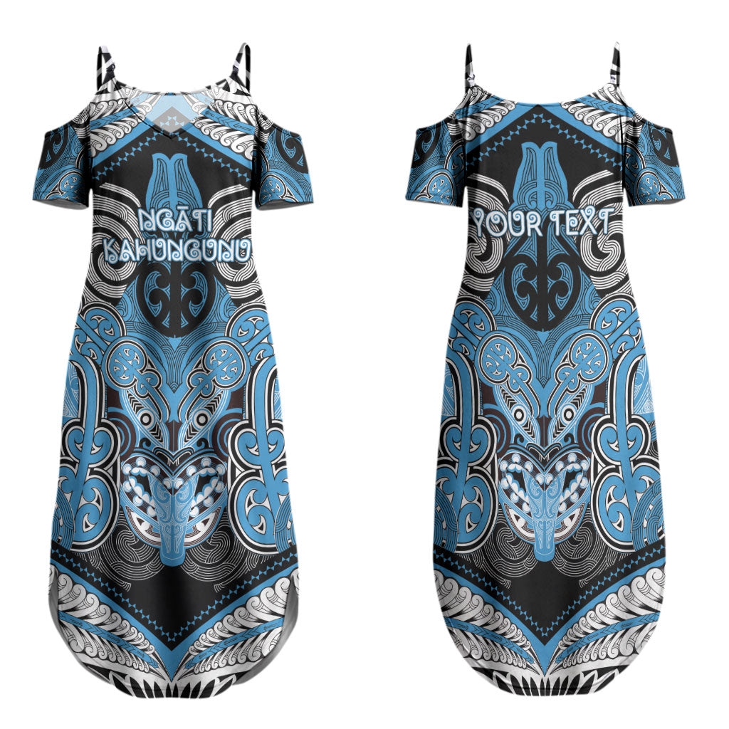 Aotearoa Iwi Ngati Kahungunu Personalised Family Matching Summer Maxi Dress and Hawaiian Shirt Maori Kowhaiwhai Pattern