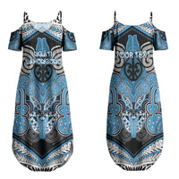 Aotearoa Iwi Ngati Kahungunu Personalised Family Matching Summer Maxi Dress and Hawaiian Shirt Maori Kowhaiwhai Pattern